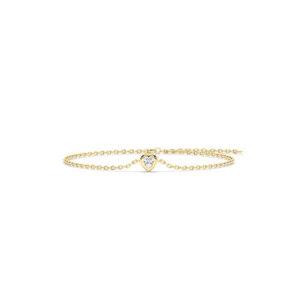 Soleil Heart Shape Lab Grown Diamond Cable Chain Bracelet