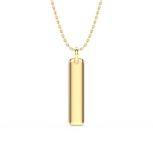 Engravable Gold Bar Pendant