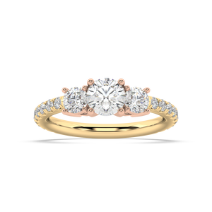 Cèline Three Stone lab grown diamond Engagement Ring